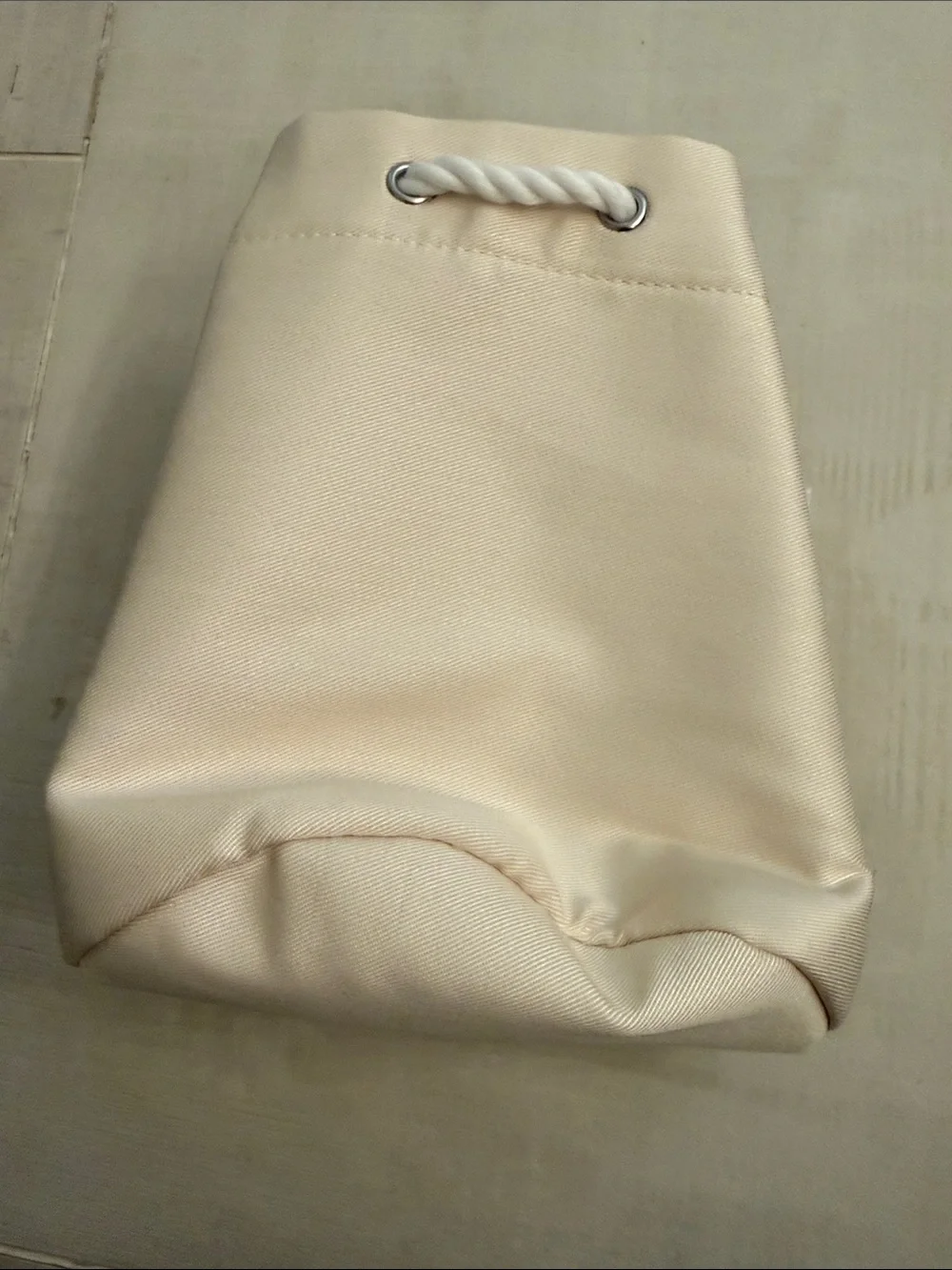 Dior Beauty Satin Drawstring Pouch in Champagne Cream
